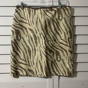 Zebra Print Brown Skirt